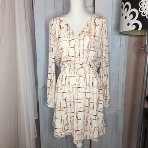 WHBM Geometric Printed Blouson Dress- Size 6